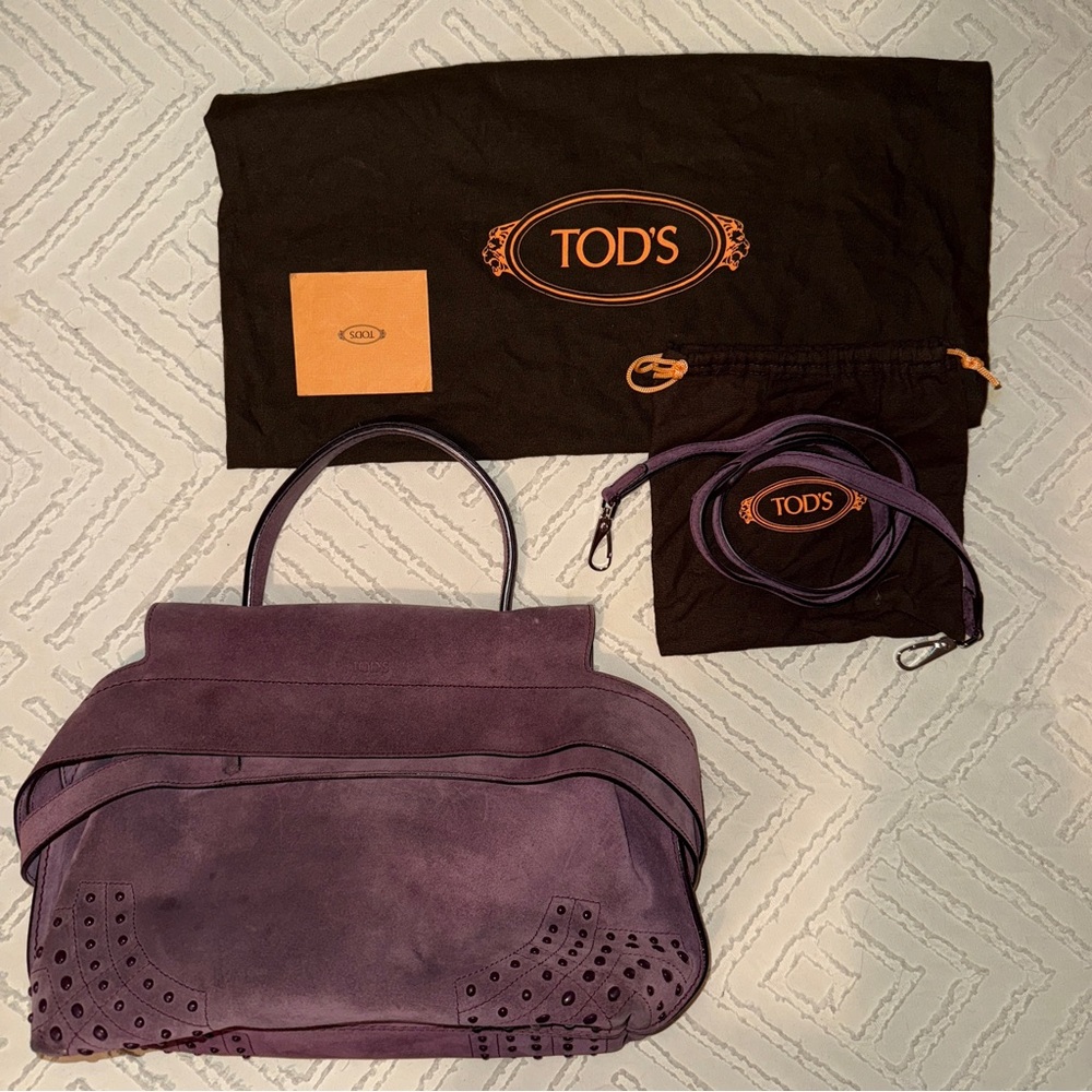 Tod's Wave Purple Suede Satchel “”PLEASE MAKE OFFER….OFFERS CONSIDERED””